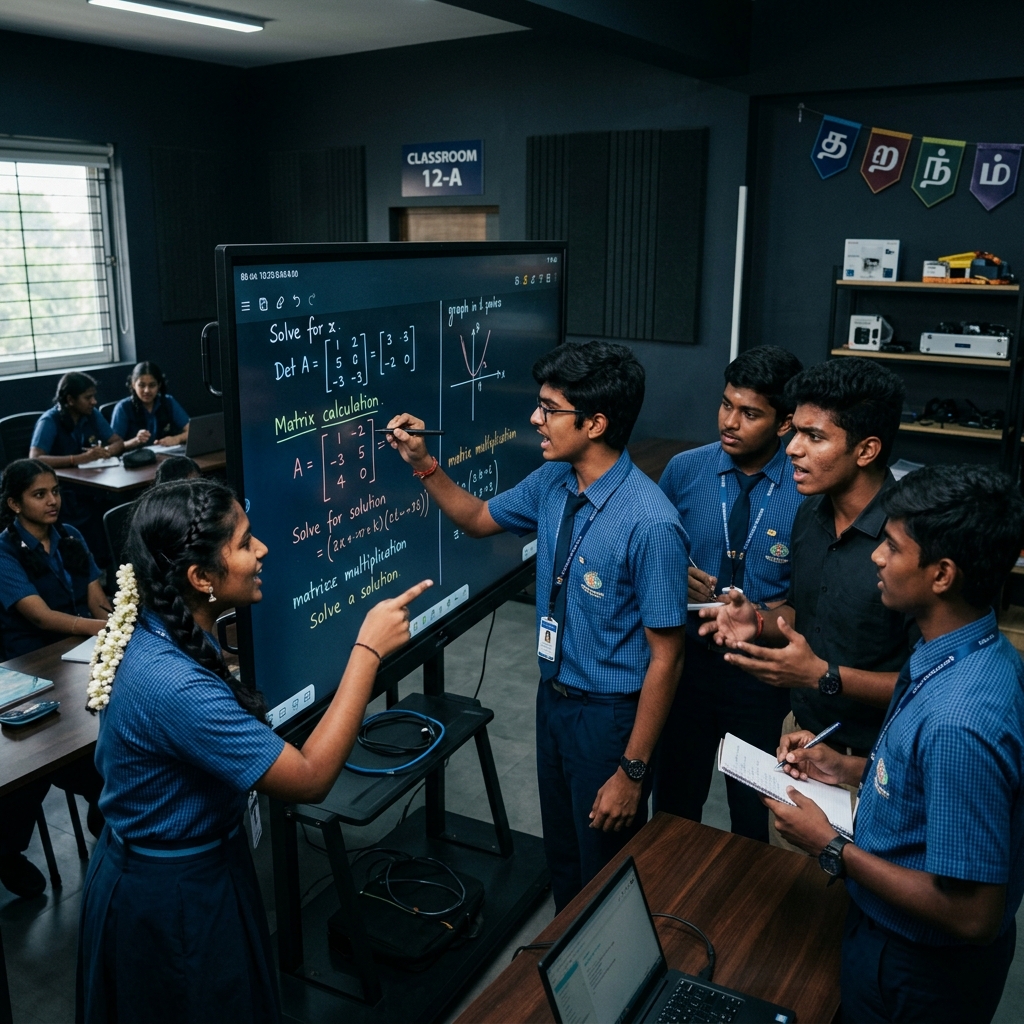 Indian student analyzing data
