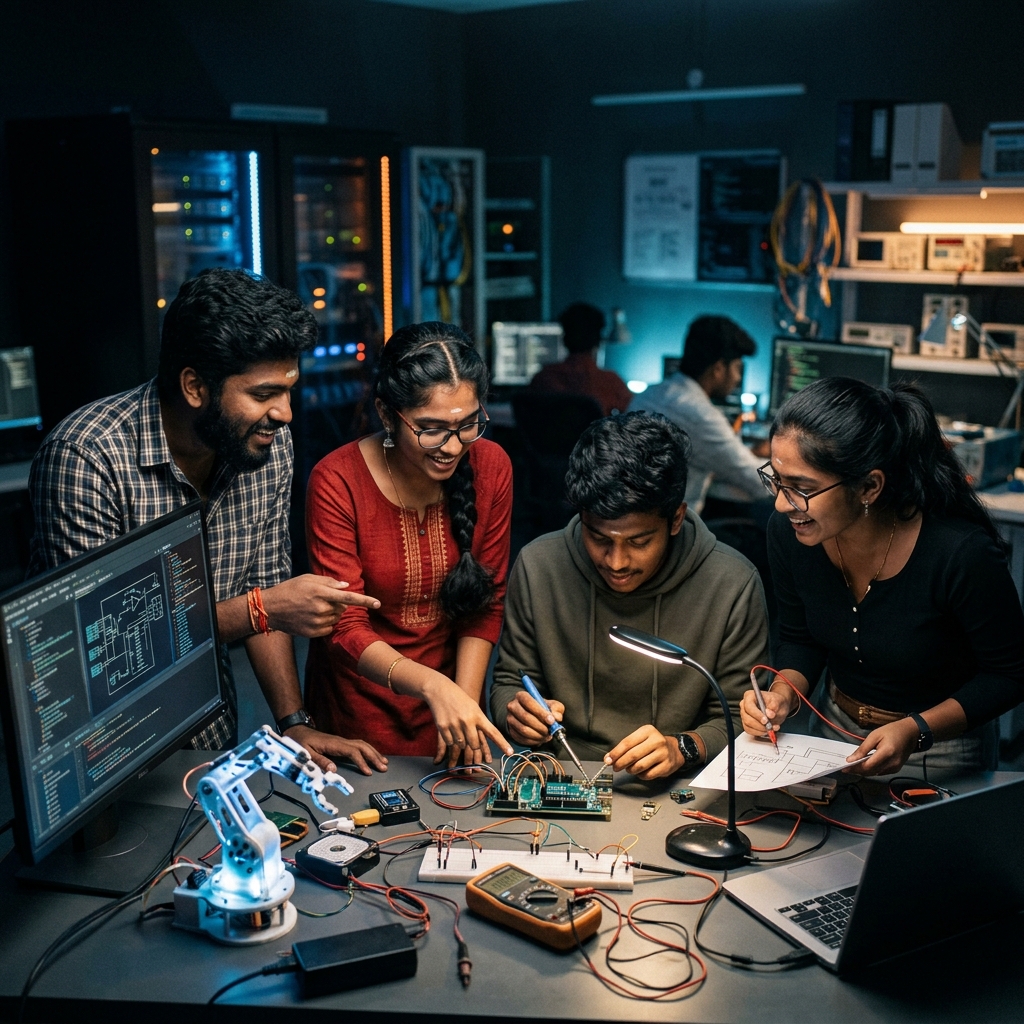 Indian students collaborating